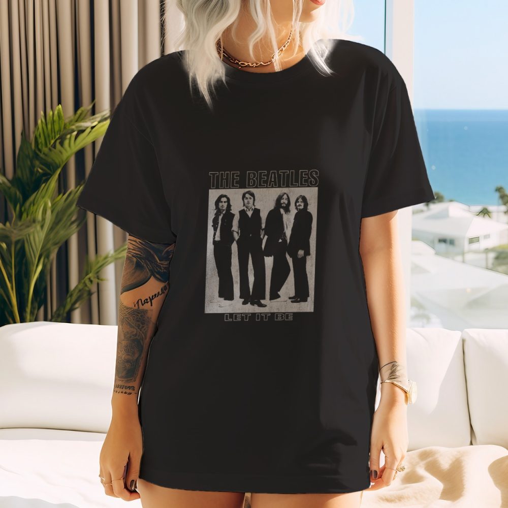T-shirt oversize coton bio Femme The Beatles avec un design de The Beatles Let It Be blanc