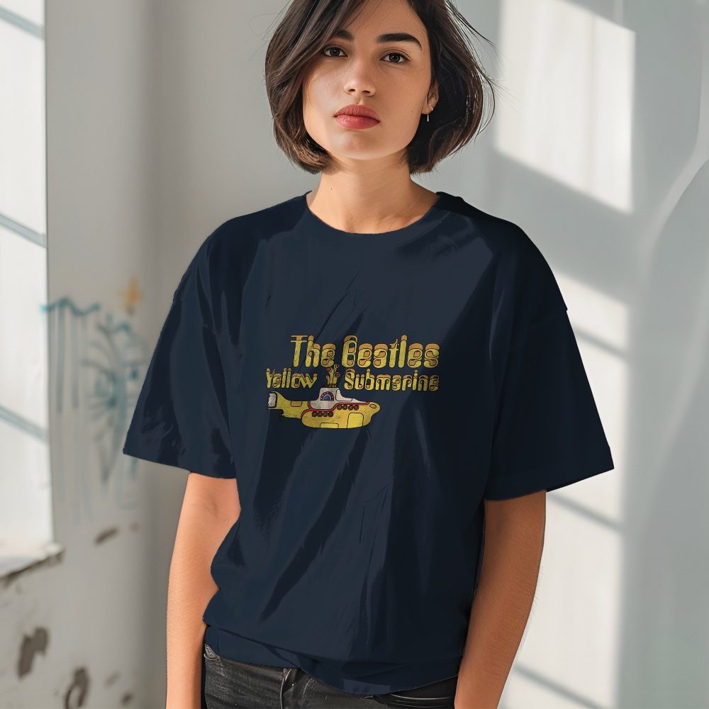 T-shirt oversize coton bio Femme The Beatles avec un design de The Beatles Yellow Submarine