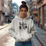Sweat-shirt à capuche Femme The Beatles avec un design de The Beatles Live noir