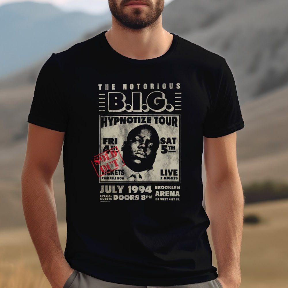 T-shirt Homme The notorious B.I.G avec un design de The Notorious B.I.G. Hypnotize Tour beige