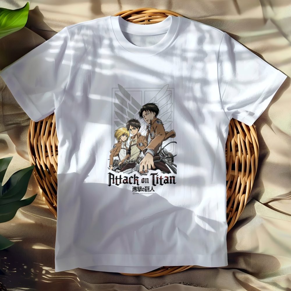 T-shirt Femme Attack On Titan avec un design de Attack On Titan Group noir
