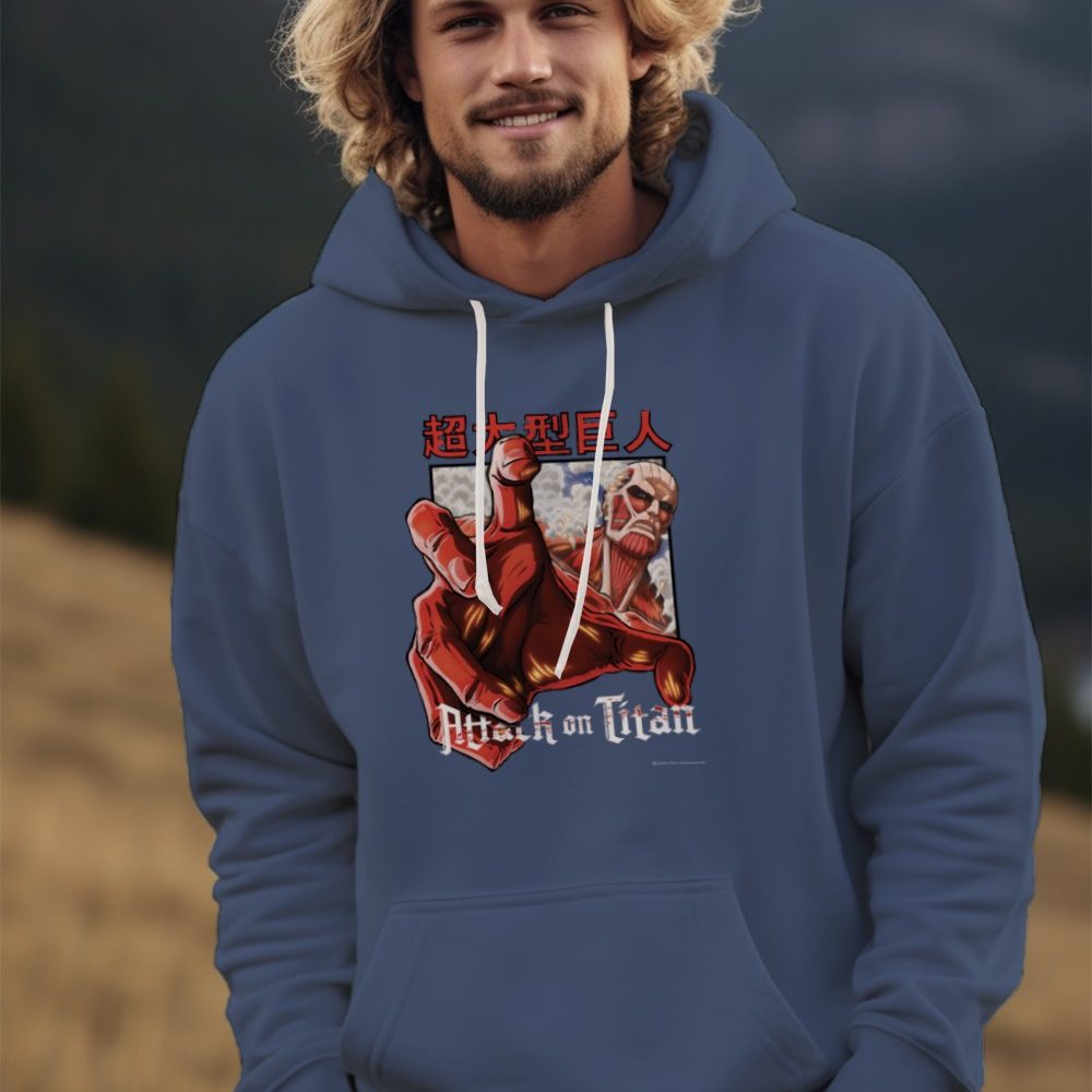 Sweat-shirt à capuche Homme Attack On Titan avec un design de Attack On Titan Hand blanc