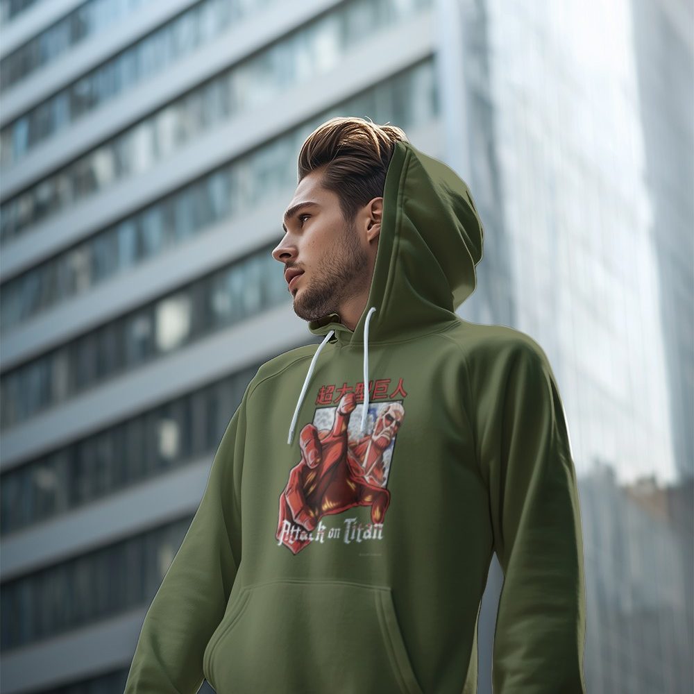 Sweat-shirt à capuche Homme Attack On Titan avec un design de Attack On Titan Hand blanc