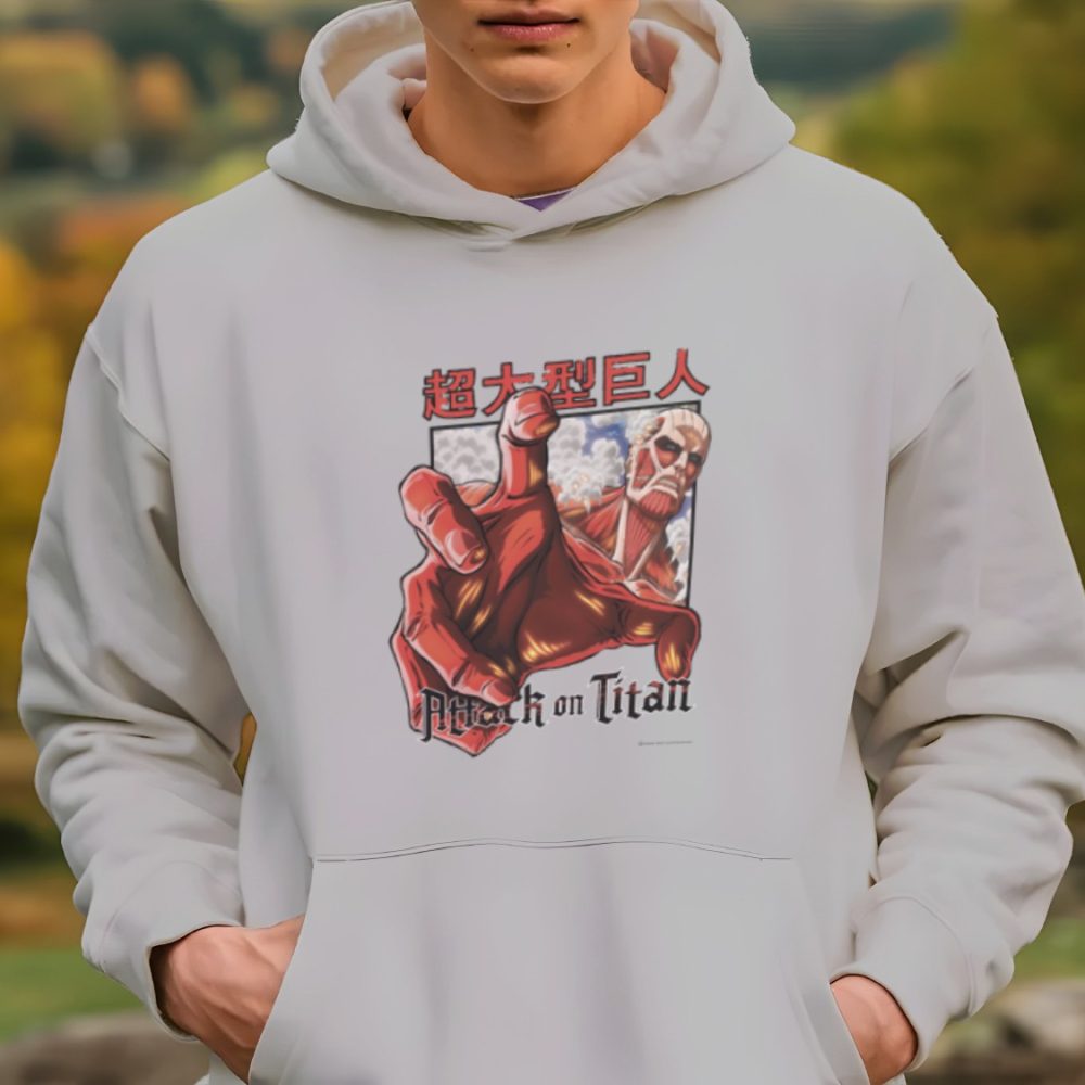 Sweat-shirt à capuche Homme Attack On Titan avec un design de Attack On Titan Hand noir