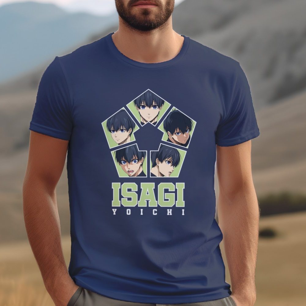 T-shirt Homme Bluelock avec un design de Bluelock Isagi Yoichi blanc