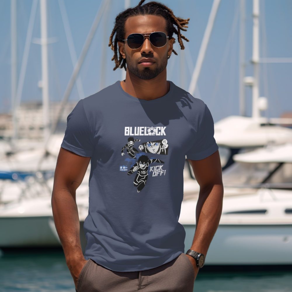 T-shirt Homme Bluelock avec un design de Bluelock Kick Off blanc