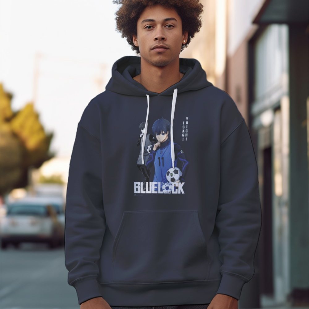 Sweat-shirt à capuche Homme Bluelock avec un design de Bluelock Isagi Yoichi 11 blanc