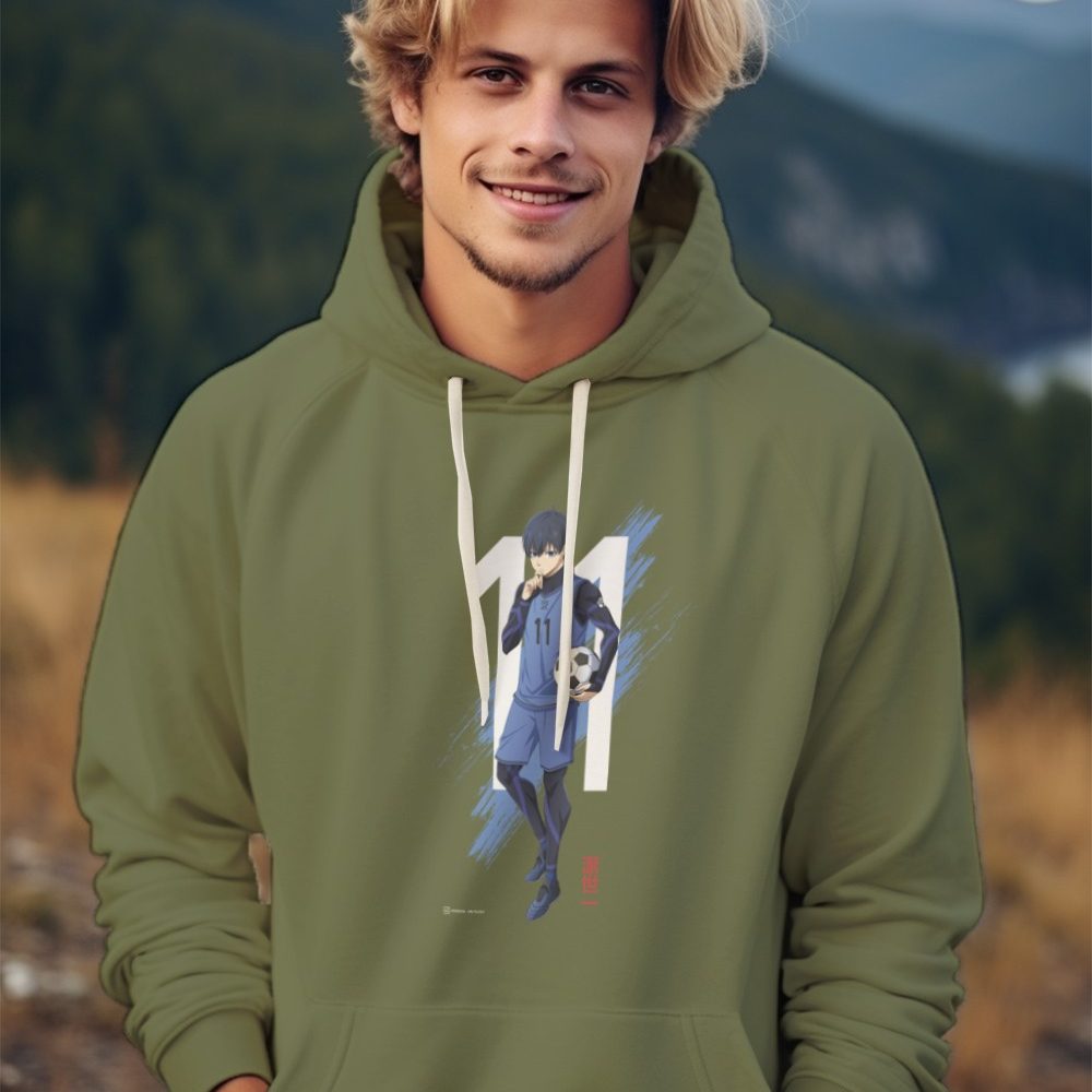 Sweat-shirt à capuche Homme Bluelock avec un design de Bluelock 11 blanc