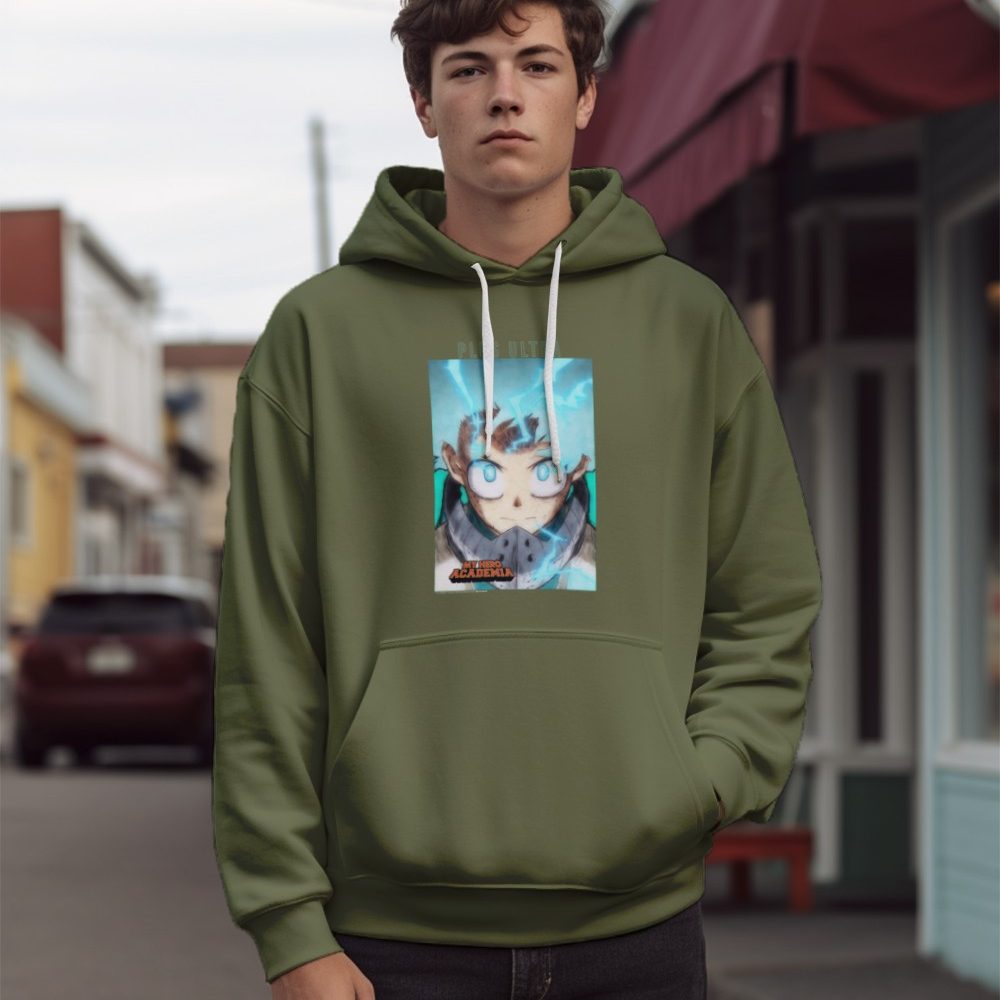 Sweat-shirt à capuche Homme My Hero Academia avec un design de My Hero Acadomia Deku blanc