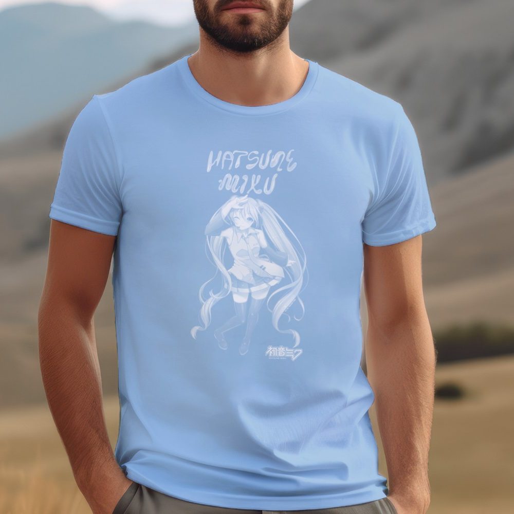 T-shirt Homme Hatsune Miku avec un design de Hatsune Miku White Art