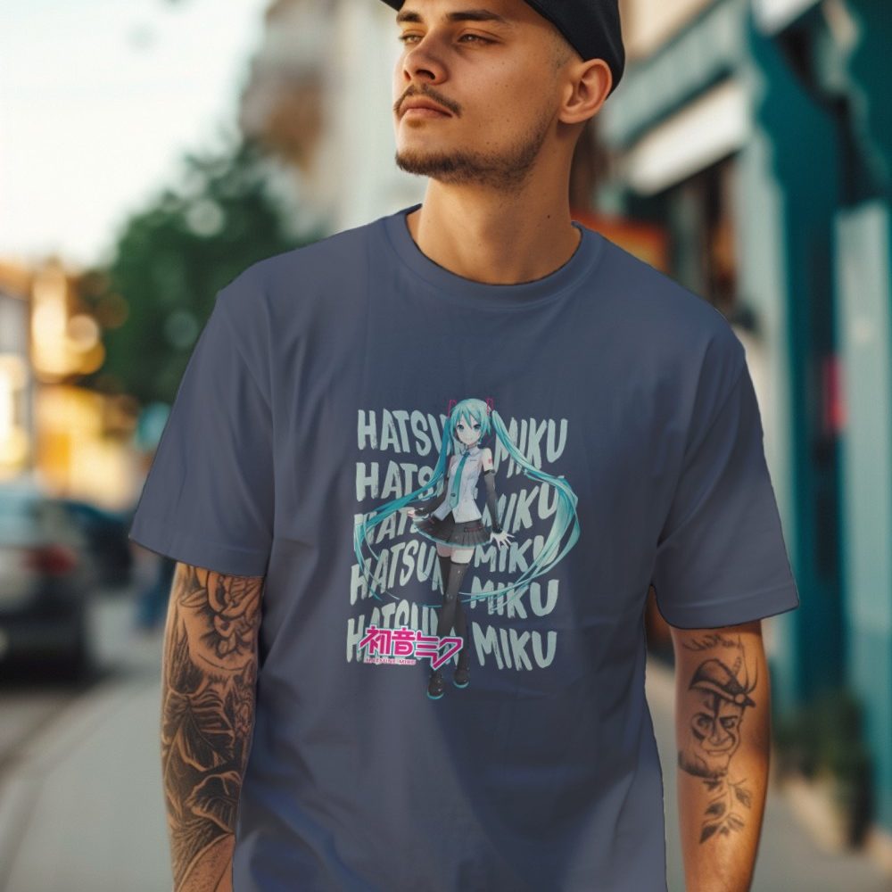 T-shirt Homme Hatsune Miku avec un design de Hatsune Miku Text