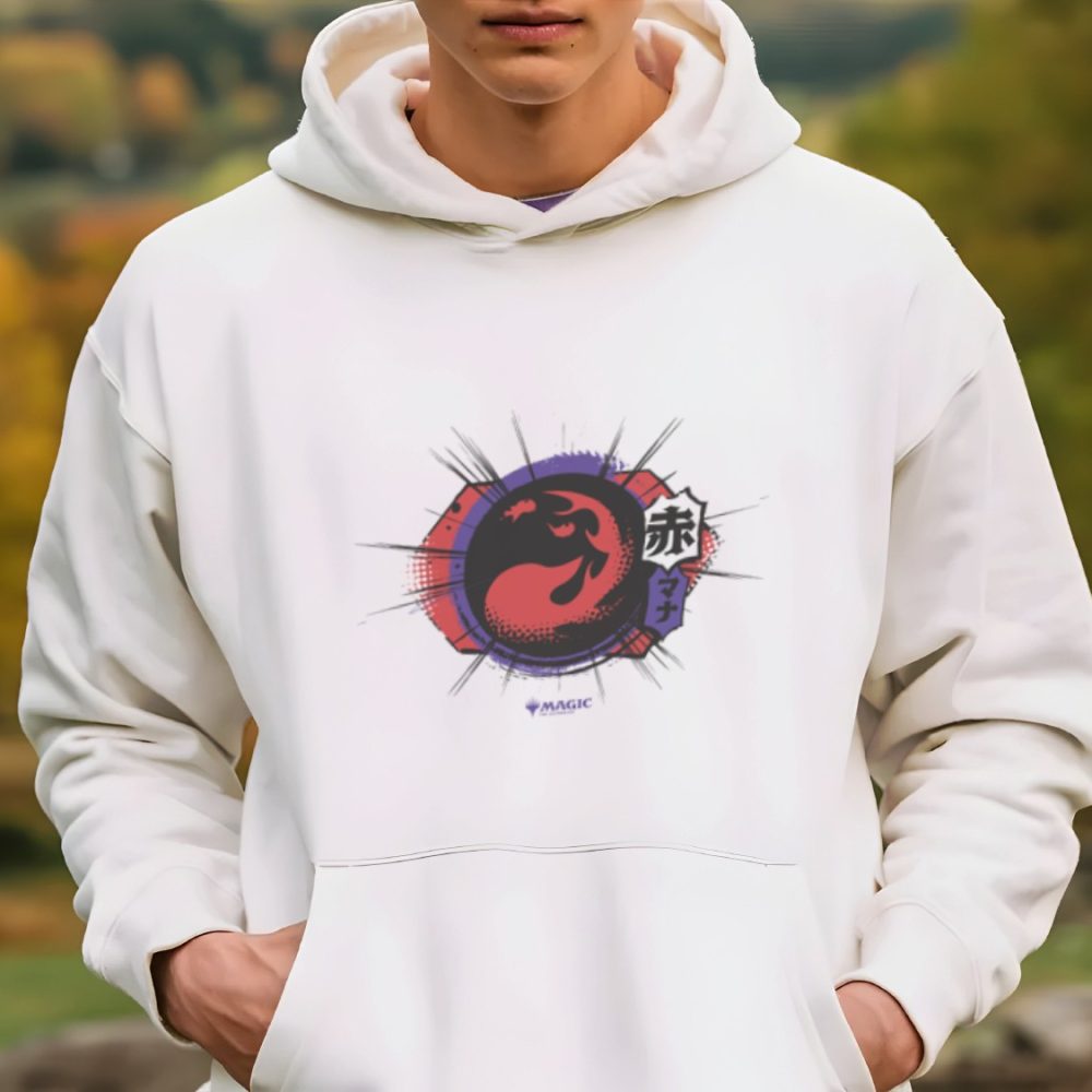 Sweat-shirt à capuche Homme Magic The Gathering avec un design de MTG Red Mana