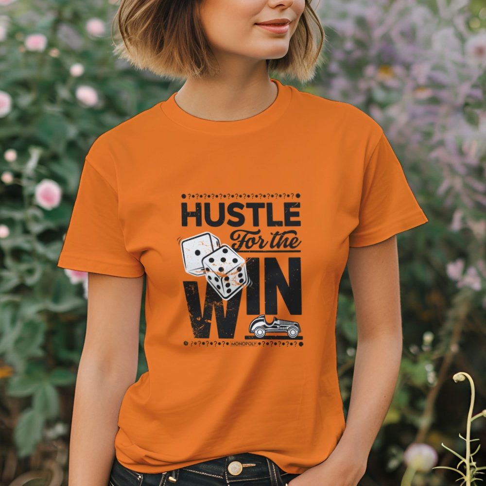 T-shirt Femme Monopoly avec un design de Monopoly Monopoly Hustle For The Win noir