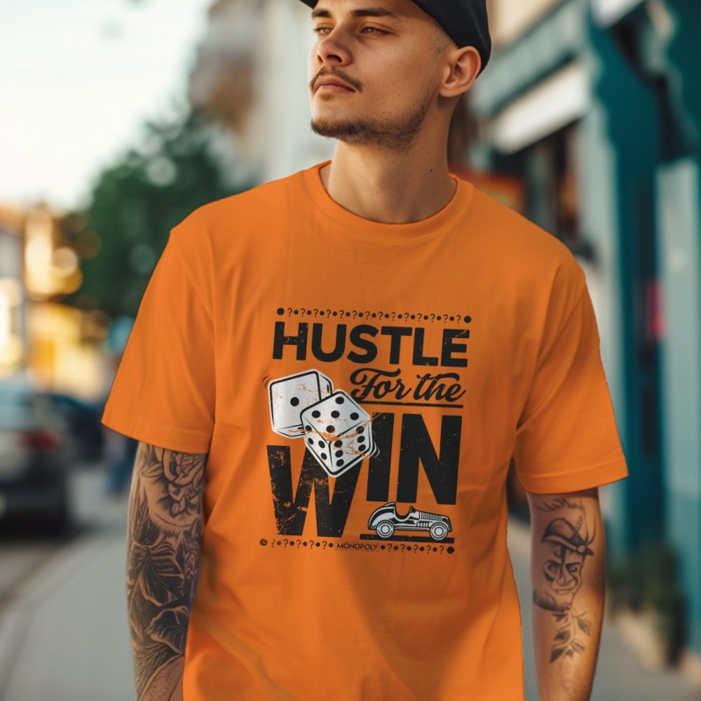 T-shirt Homme Monopoly avec un design de Monopoly Monopoly Hustle For The Win noir