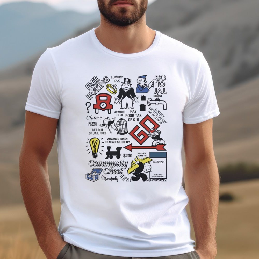 T-shirt Homme Monopoly avec un design de Monopoly Cases De Jeu