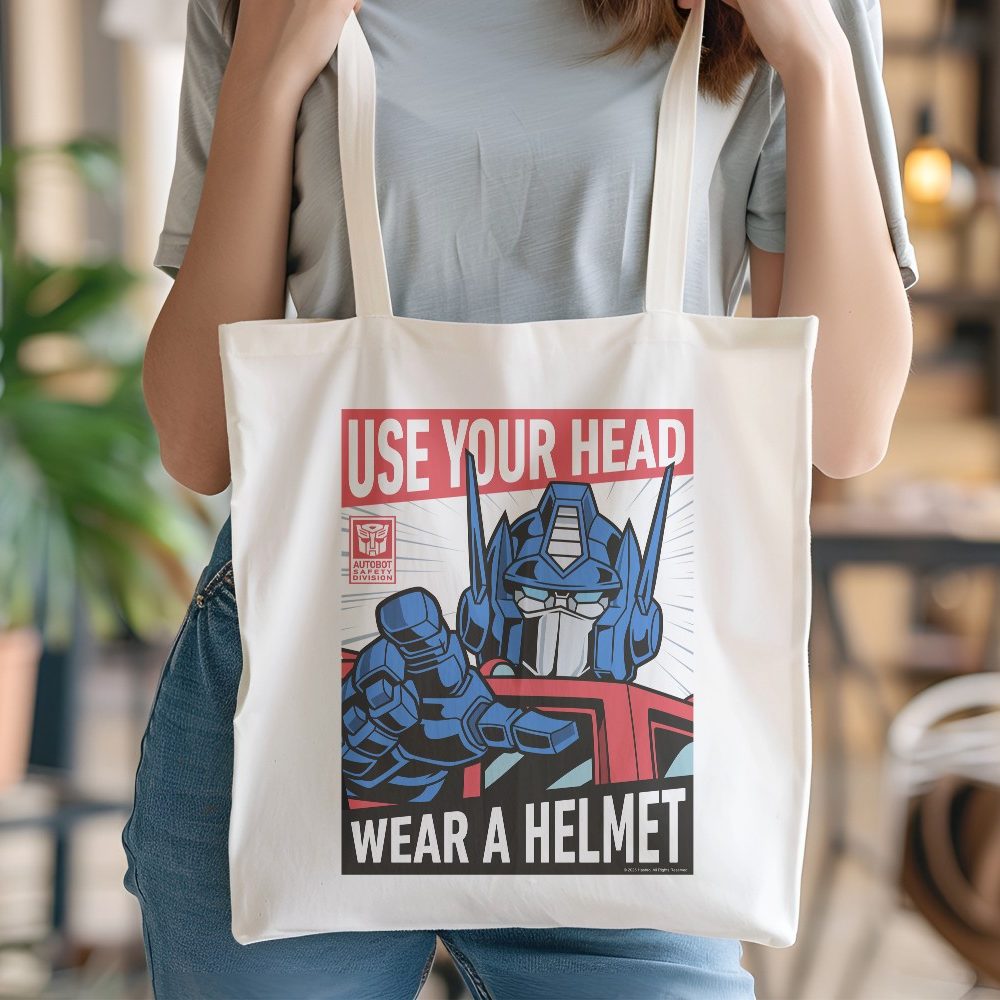 Tote bag coton bio Transformers avec un design de Transformers Wear A Helmet