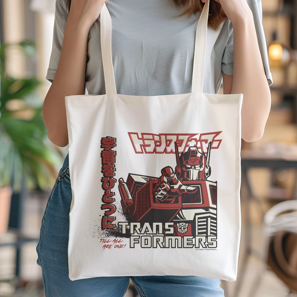Tote bag coton bio Transformers  avec un design de Transformers Till All Are One