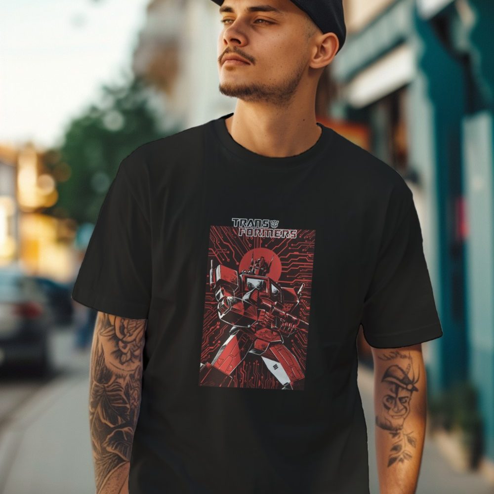 T-shirt Homme Transformers avec un design de Transformers Electronics noir