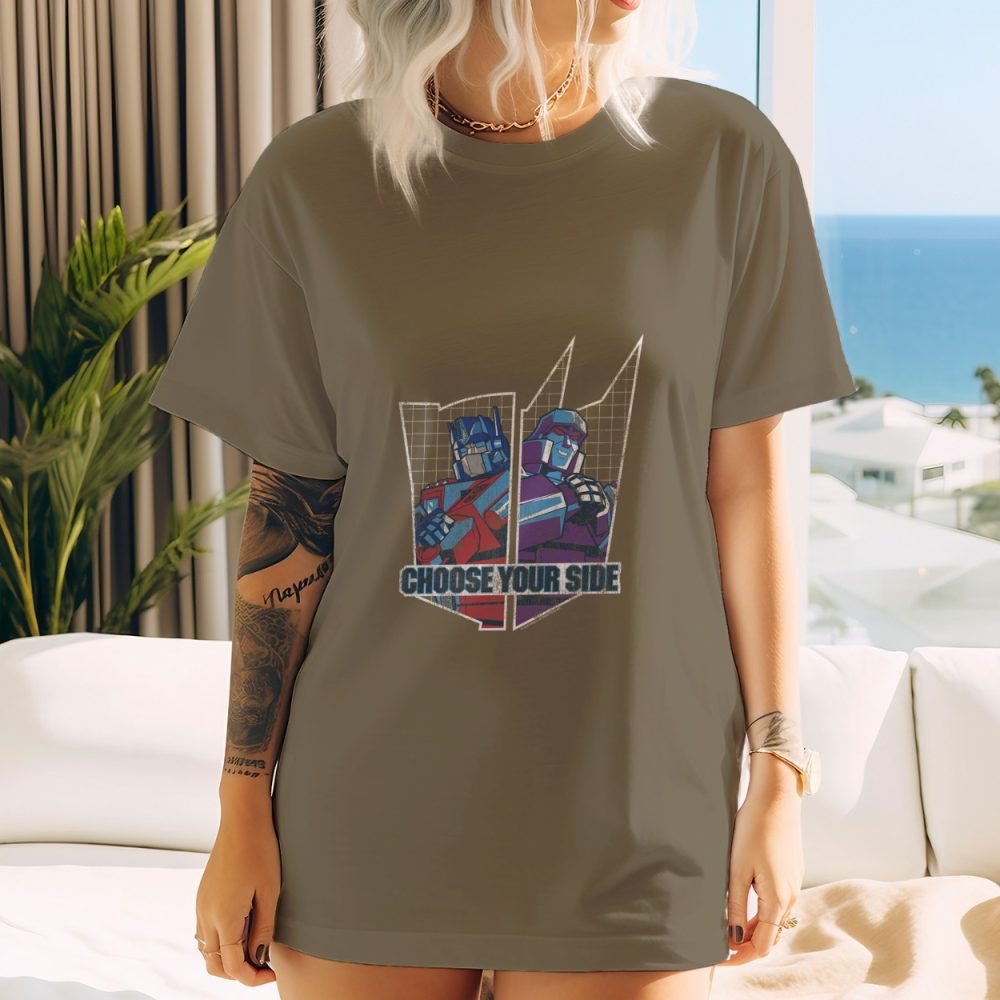 T-shirt oversize coton bio Femme Transformers avec un design de Transformers Choose Your Side