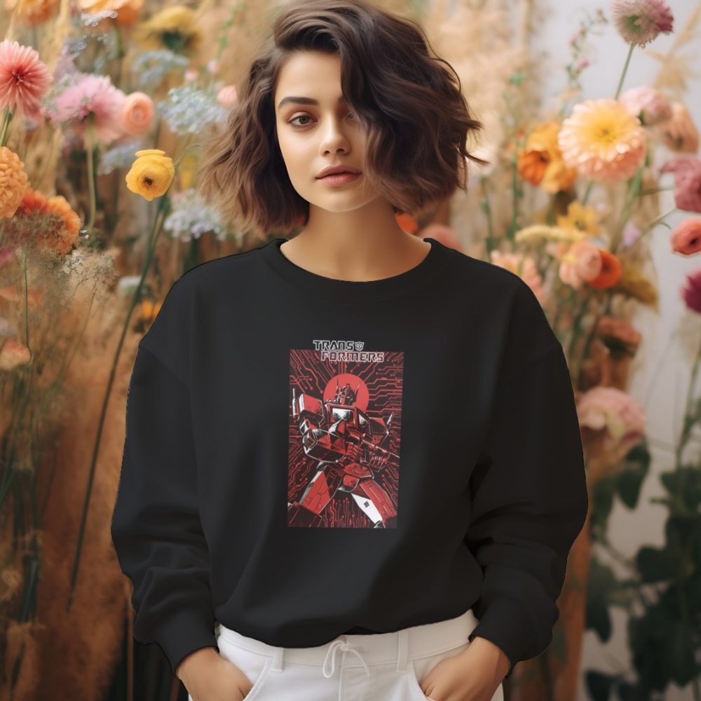 Sweat oversize coton bio Femme Transformers avec un design de Transformers Electronics noir