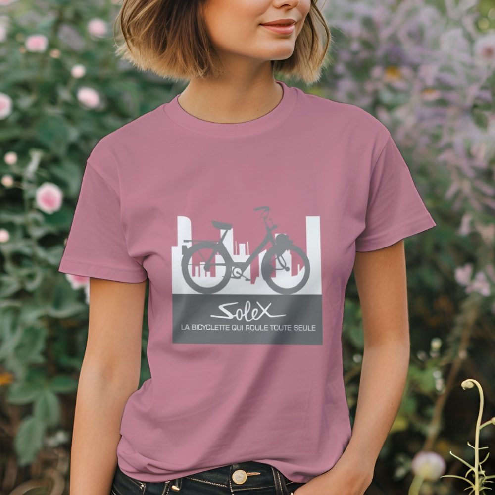T-shirt Femme Solex avec un design de Solex Silhouette gris