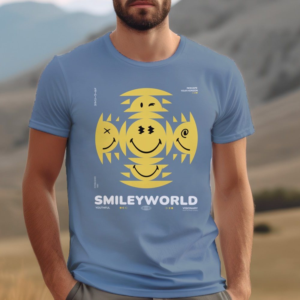 T-shirt Homme Smiley World avec un design de Smiley World Kaléidoscope blanc