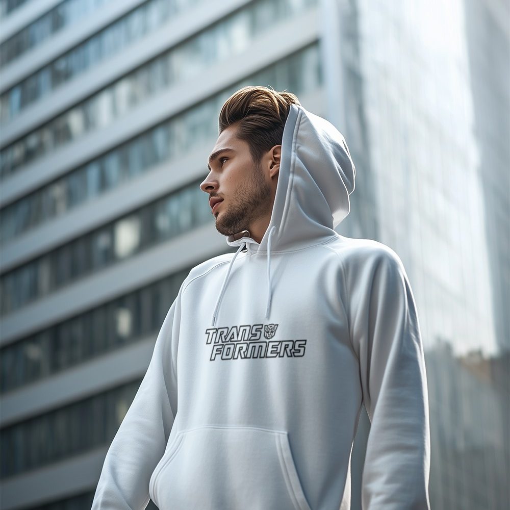 Sweat-shirt à capuche Homme Transformers avec un design de Transformers Logo noir