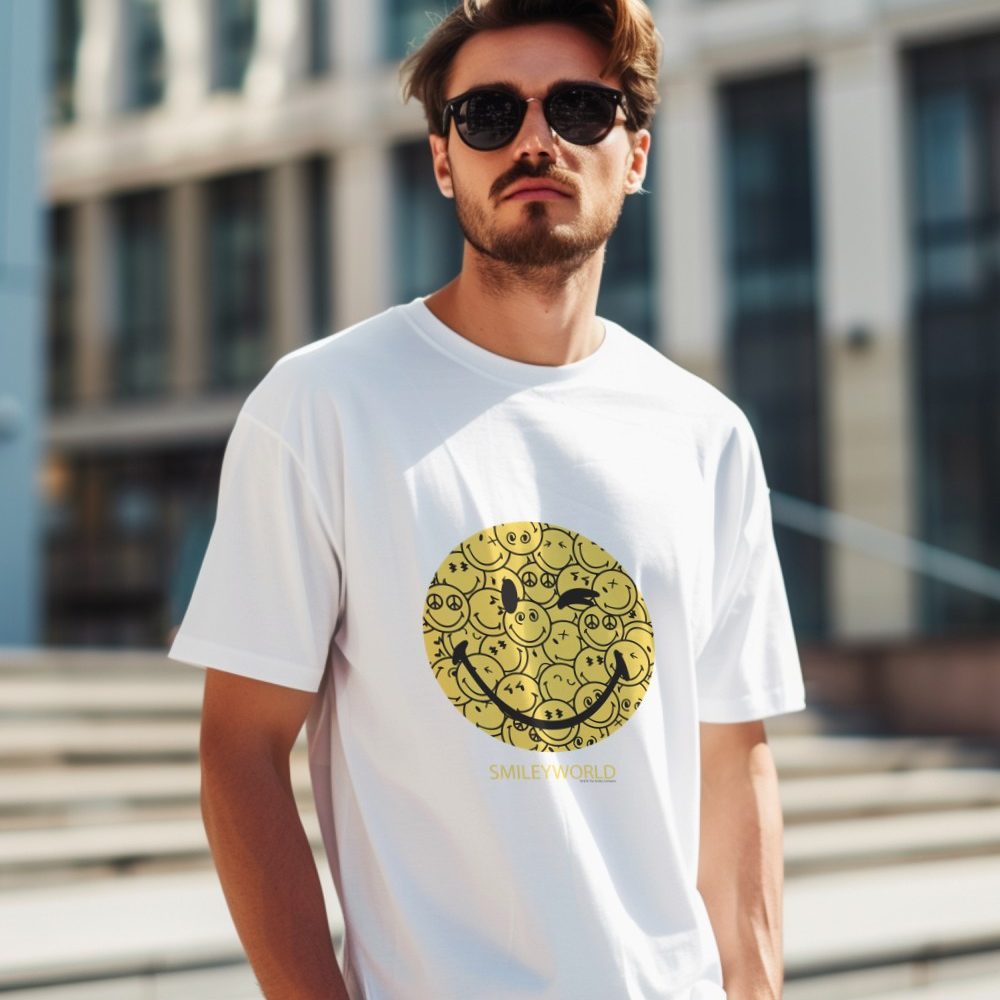 T-shirt Homme Smiley World avec un design de Smiley World Smiles noir