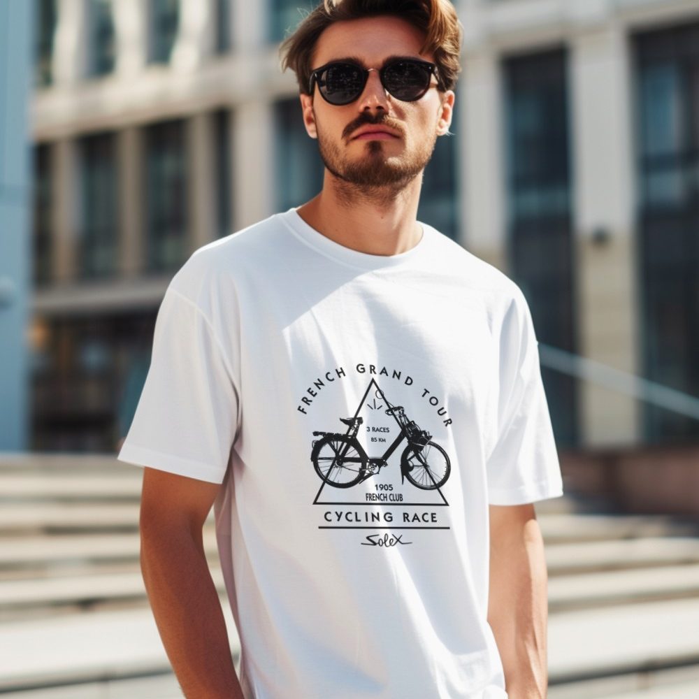 T-shirt Homme Solex avec un design de Solex French Grand Tour noir