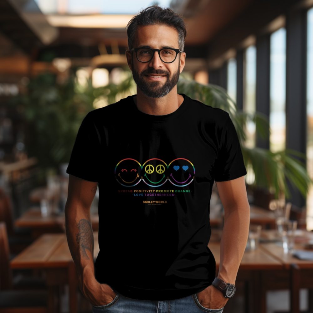 T-shirt Homme Smiley World avec un design de Smiley World Spread Positivity