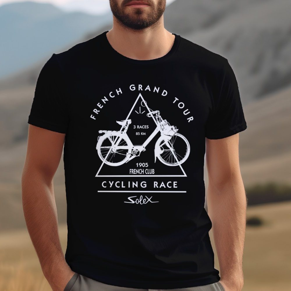 T-shirt Homme Solex avec un design de Solex French Grand Tour blanc