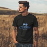 T-shirt Homme Miskoh Columbia avec un design de Columbia Lion bleu navy