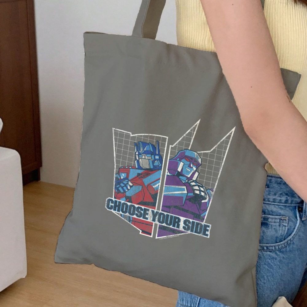 Tote bag coton bio Transformers avec un design de Transformers Choose Your Side