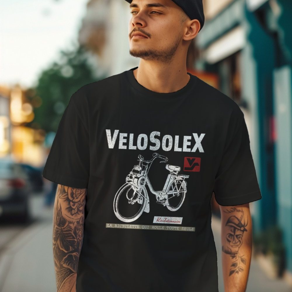 T-shirt Homme Miskoh Solex avec un design de Solex Révolutionnaire blanc