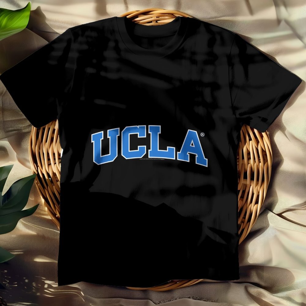 T-shirt Femme UCLA avec un design de UCLA Arc bleu contour blanc