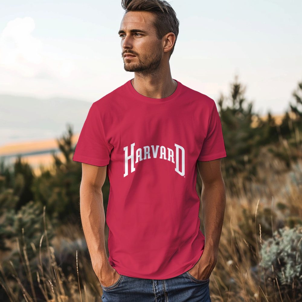 T-shirt Homme Harvard avec un design de Harvard Arc blanc