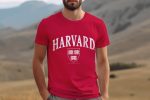 T-shirt Homme Harvard avec un design de Harvard Arc Écusson Used blanc