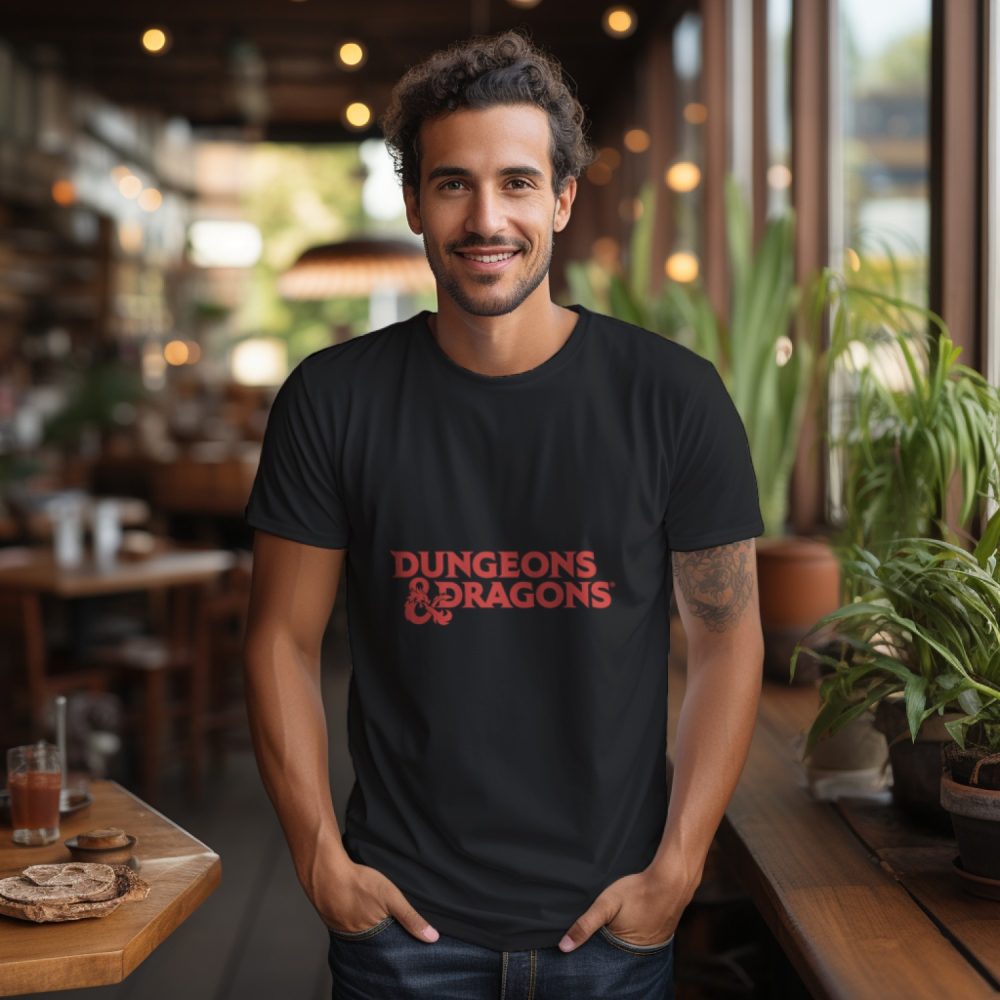 T-shirt Homme Dungeons & Dragons avec un design de D&D Logo rouge