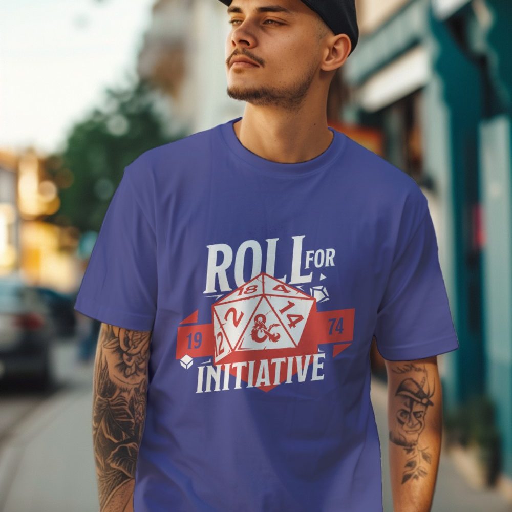 T-shirt Homme Dungeons & Dragons avec un design de D&D Dé Roll For Initiative