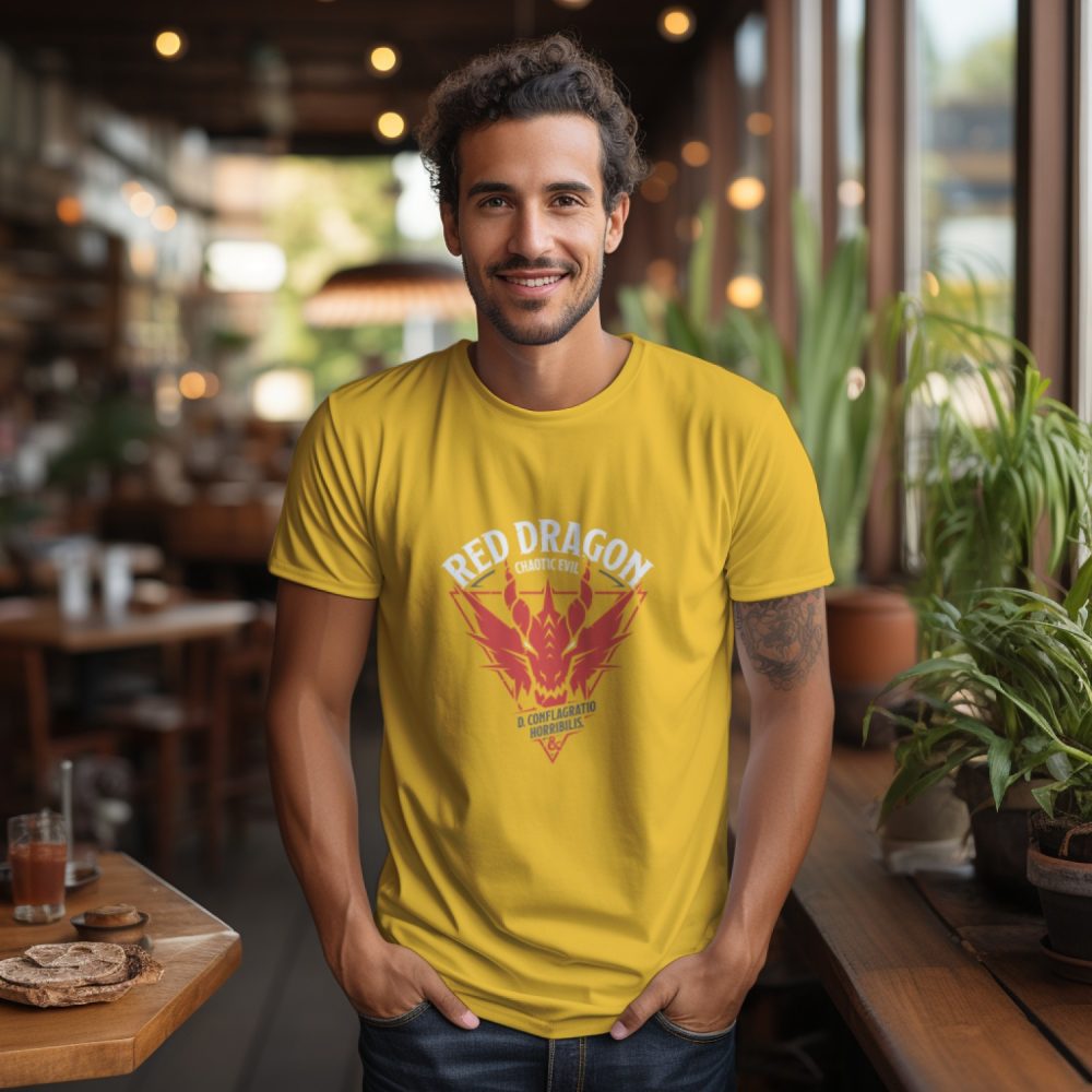 T-shirt Homme Dungeons & Dragons avec un design de D&D Red Dragon