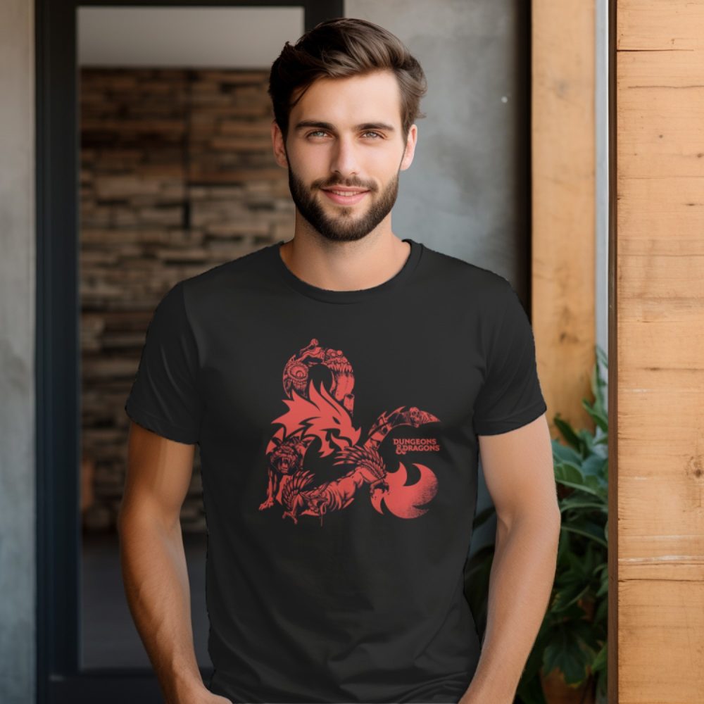 T-shirt Homme Dungeons & Dragons avec un design de D&D Sigle Dragons