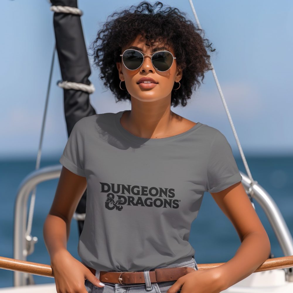 T-shirt Femme Dungeons & Dragons avec un design de D&D Logo noir
