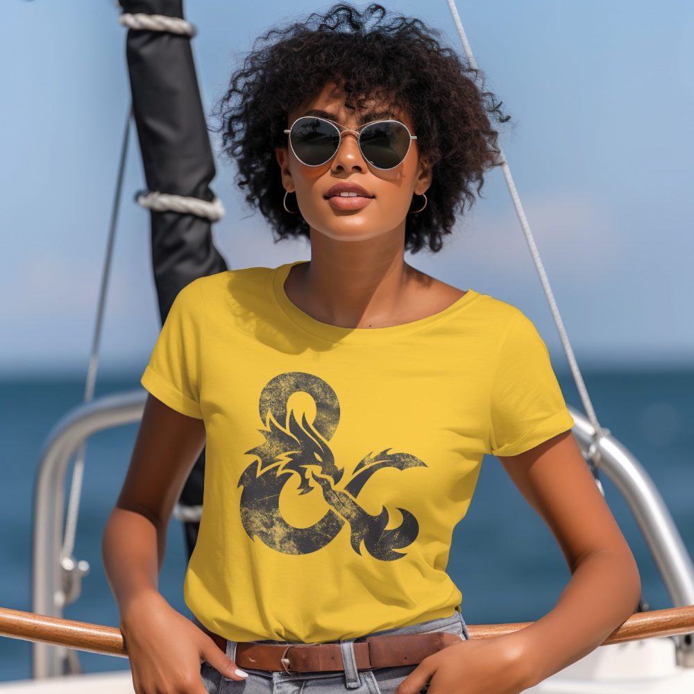 T-shirt Femme Dungeons & Dragons avec un design de D&D Sigle noir