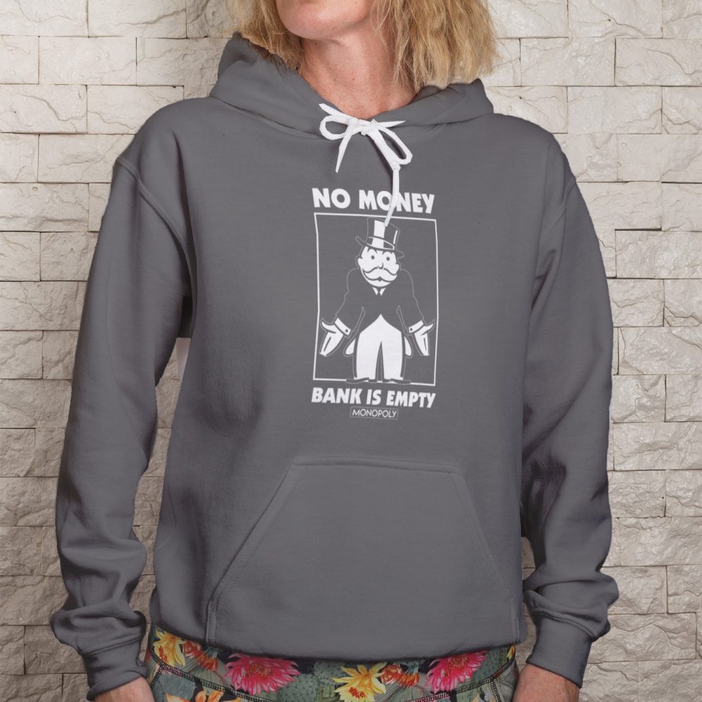 Sweat-shirt à capuche Femme Monopoly avec un design de Monopoly No Money blanc