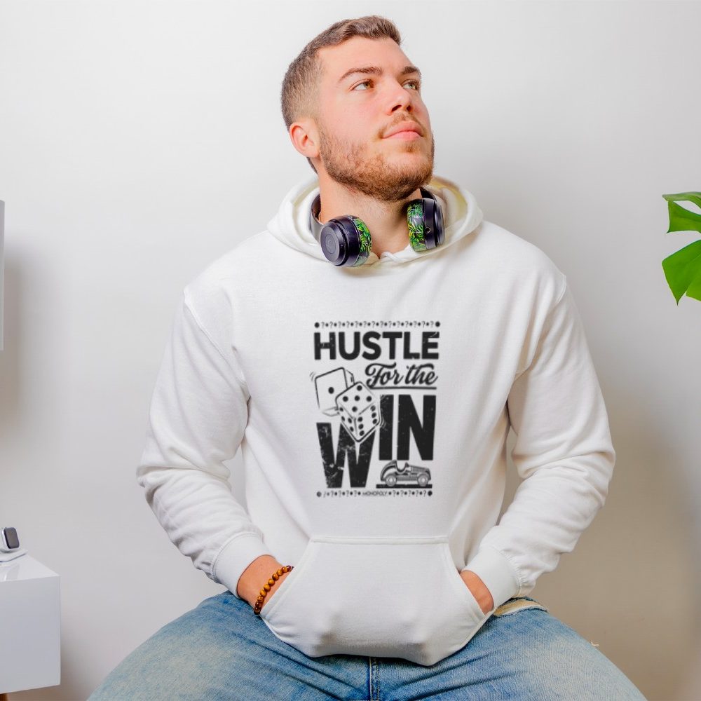 Sweat-shirt à capuche Homme Monopoly avec un design de Monopoly Hustle For The Win noir