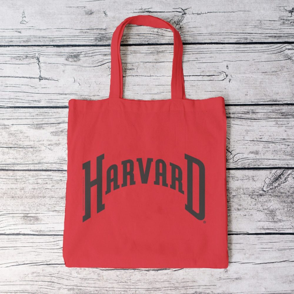 Tote bag coton bio Harvard avec un design de Harvard Arc noir