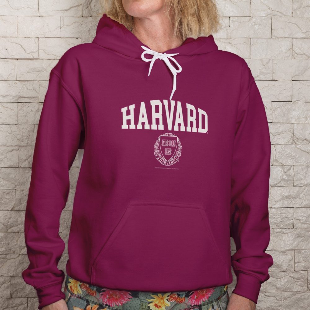 Sweat-shirt à capuche Femme Harvard avec un design de Harvard Écusson crème