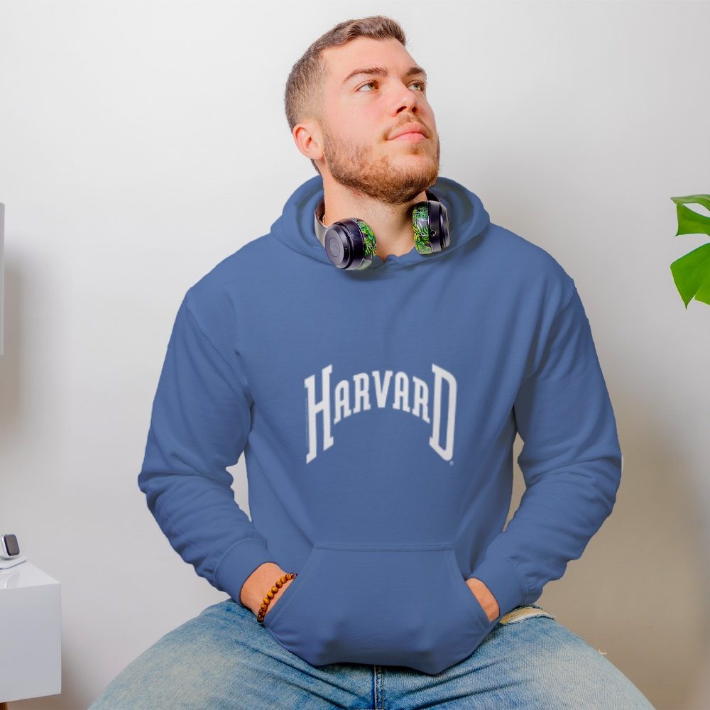 Sweat-shirt à capuche Homme Harvard avec un design de Harvard Arc blanc
