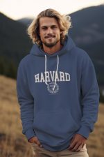 Sweat-shirt à capuche Homme Harvard avec un design de Harvard Écusson crème