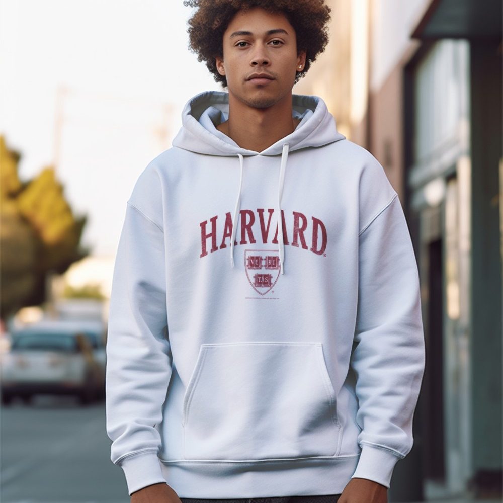 Sweat-shirt à capuche Homme Harvard avec un design de Harvard Arc Écusson Used rouge